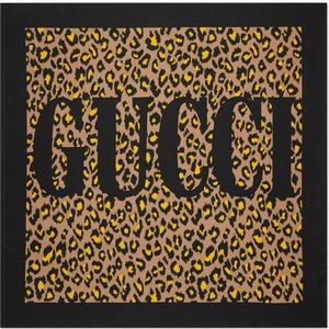 Gucci disco leopard twill 90x90 scarf